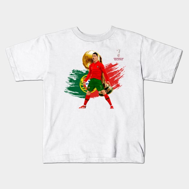 Portugal WORLD CUP 2022 Kids T-Shirt by Fantasy FBPodcast